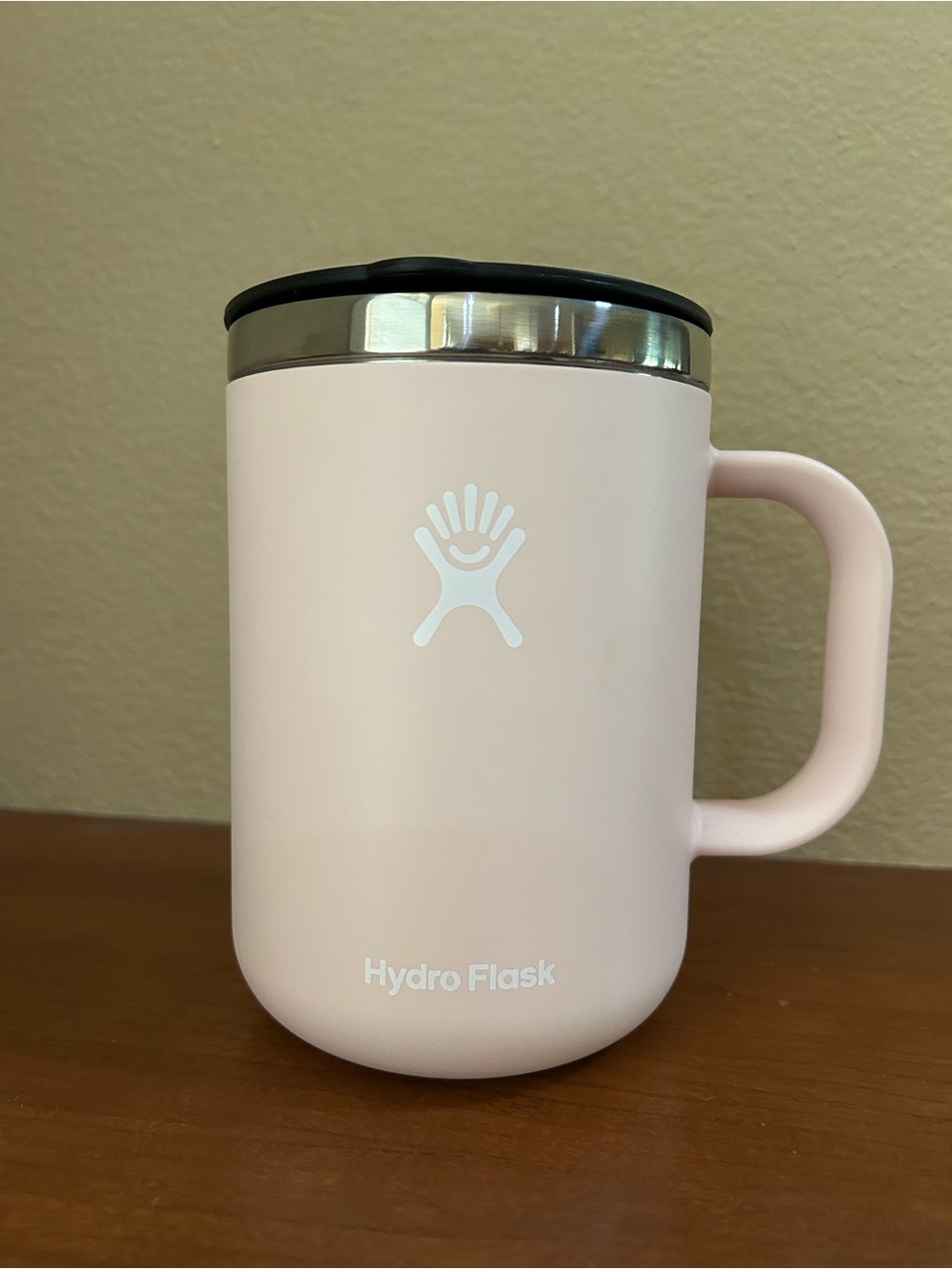 Hydro Flask Blush Pink Insulated Mug with Handle 24oz